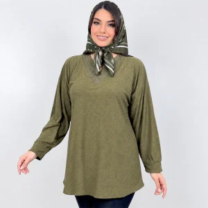 تونیک زنانه یقه۷ نگین دار-عکس1